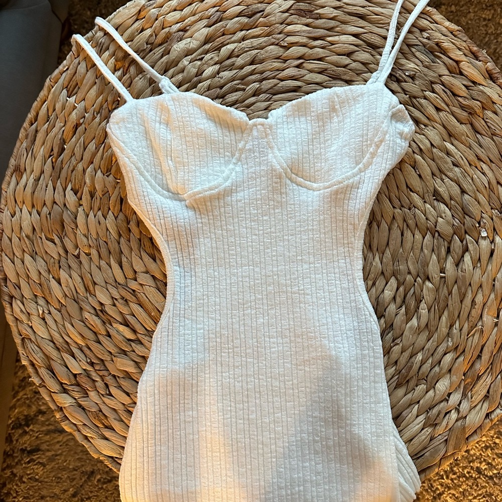 Shein White Side Cutout Dress